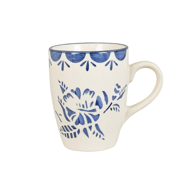 Strömshaga Henkelbecher Marion Flower, Blau, ca. 250 ml