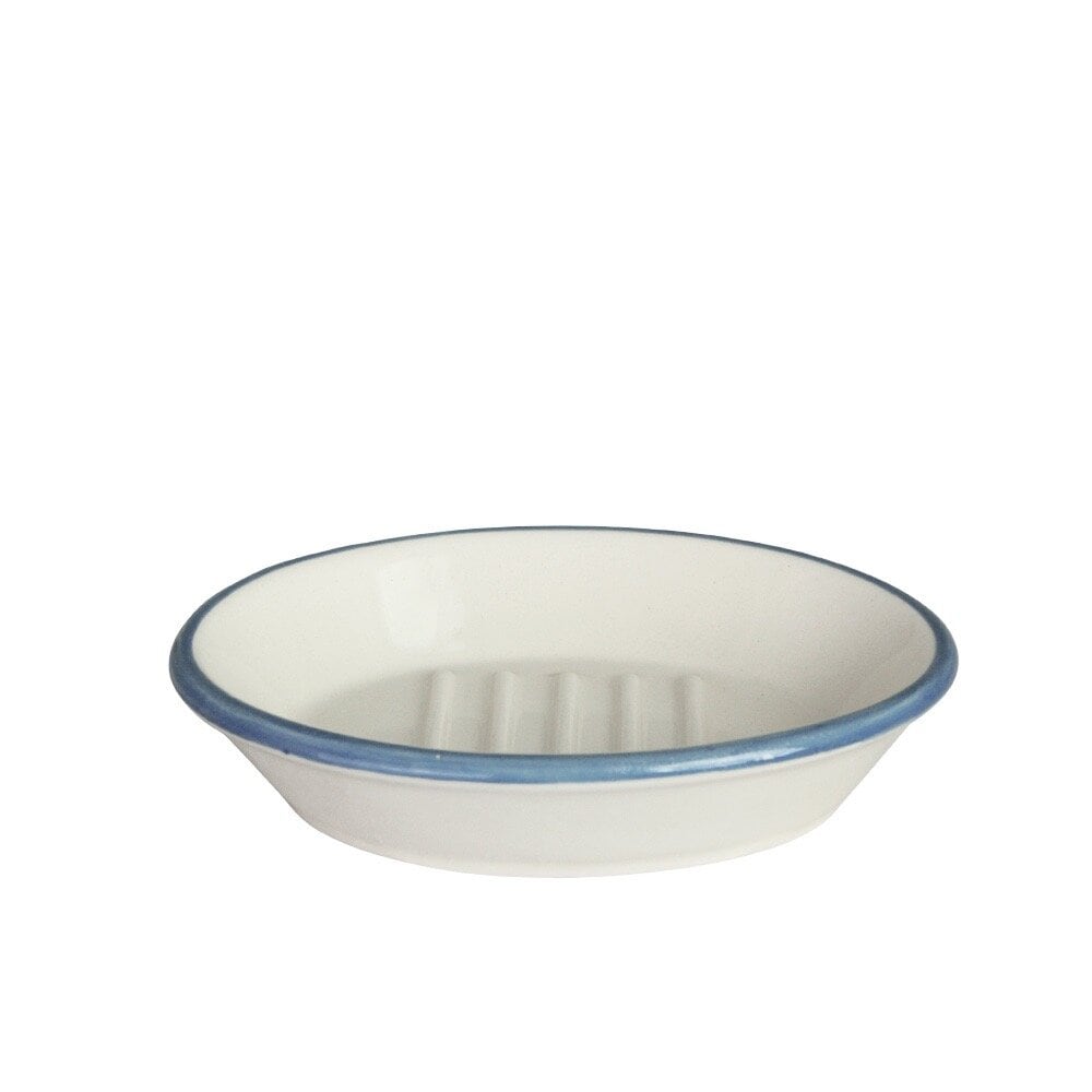 Strömshaga Seifenschale Edith, Blau/Cremeweiß, 14 cm
